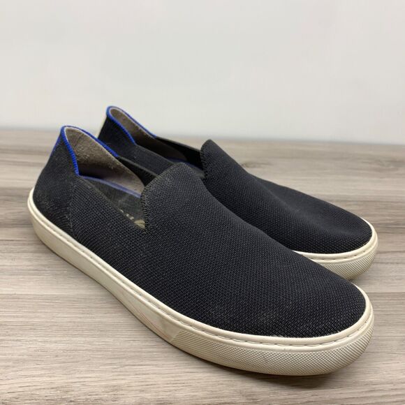 ROTHY'S The Original Slip On Sneaker Women's Size 8 Black Knit Comfort Loafer - Picture 1 of 11